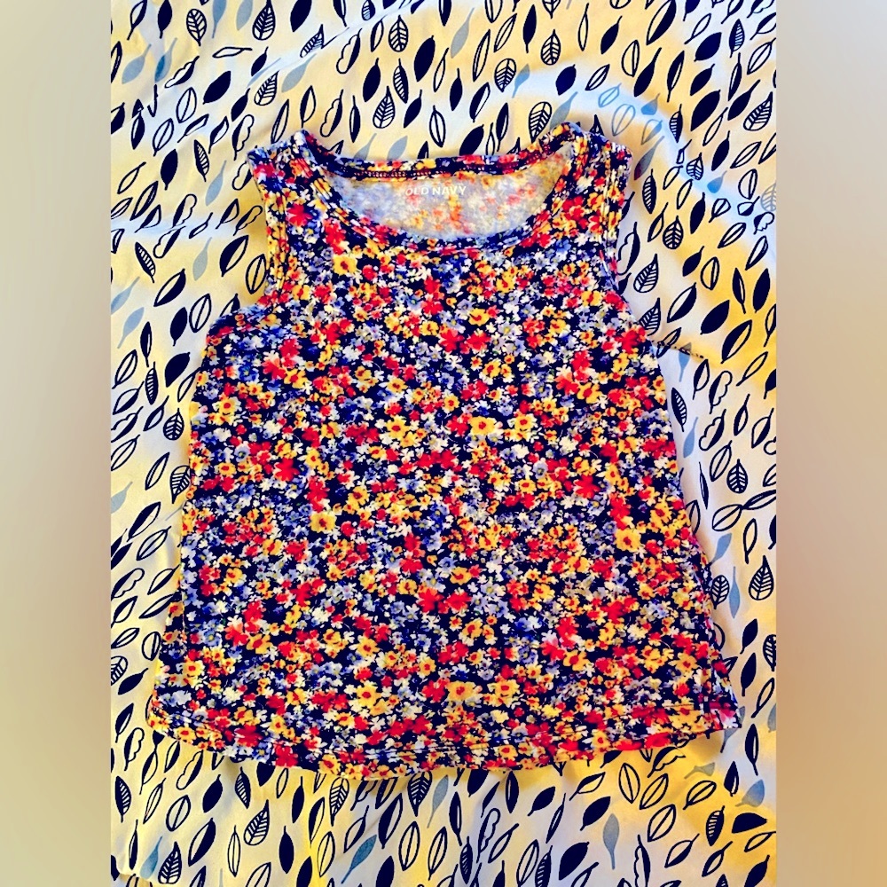 Cute and Casual Toddler Multicolored Floral Tank Top - Old Navy 3T